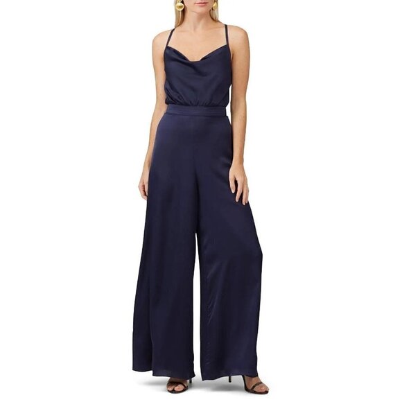 BHLDN Fame & Partners Isabella Jumpsuit Navy Women's Size 0 - Picture 2 of 13
